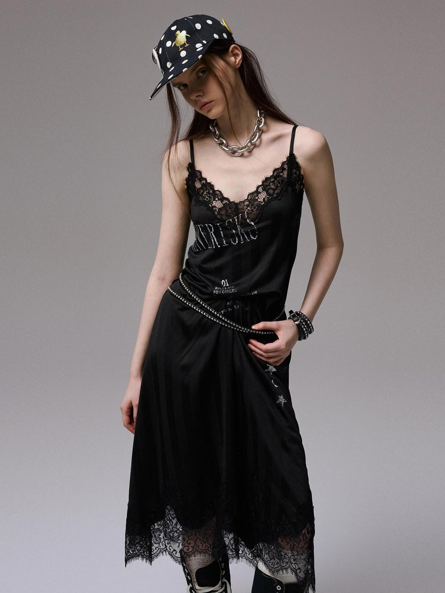 1JINN STUDIO High Waist Ins Style Strappy Polyester Zipper Casual Women Maxi Dresses