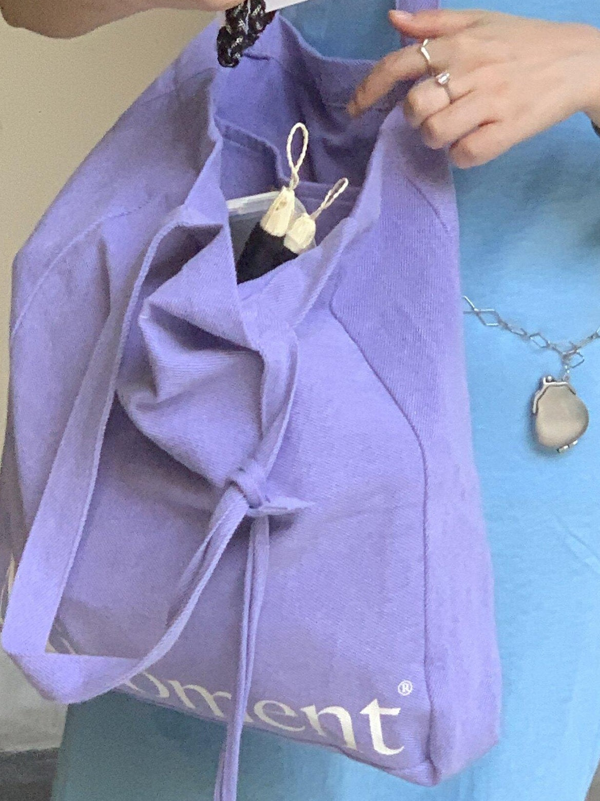 Miroment Colorblock Cotton Small Square Single Shoulder Casual Lightweight Canvas Tote Bag