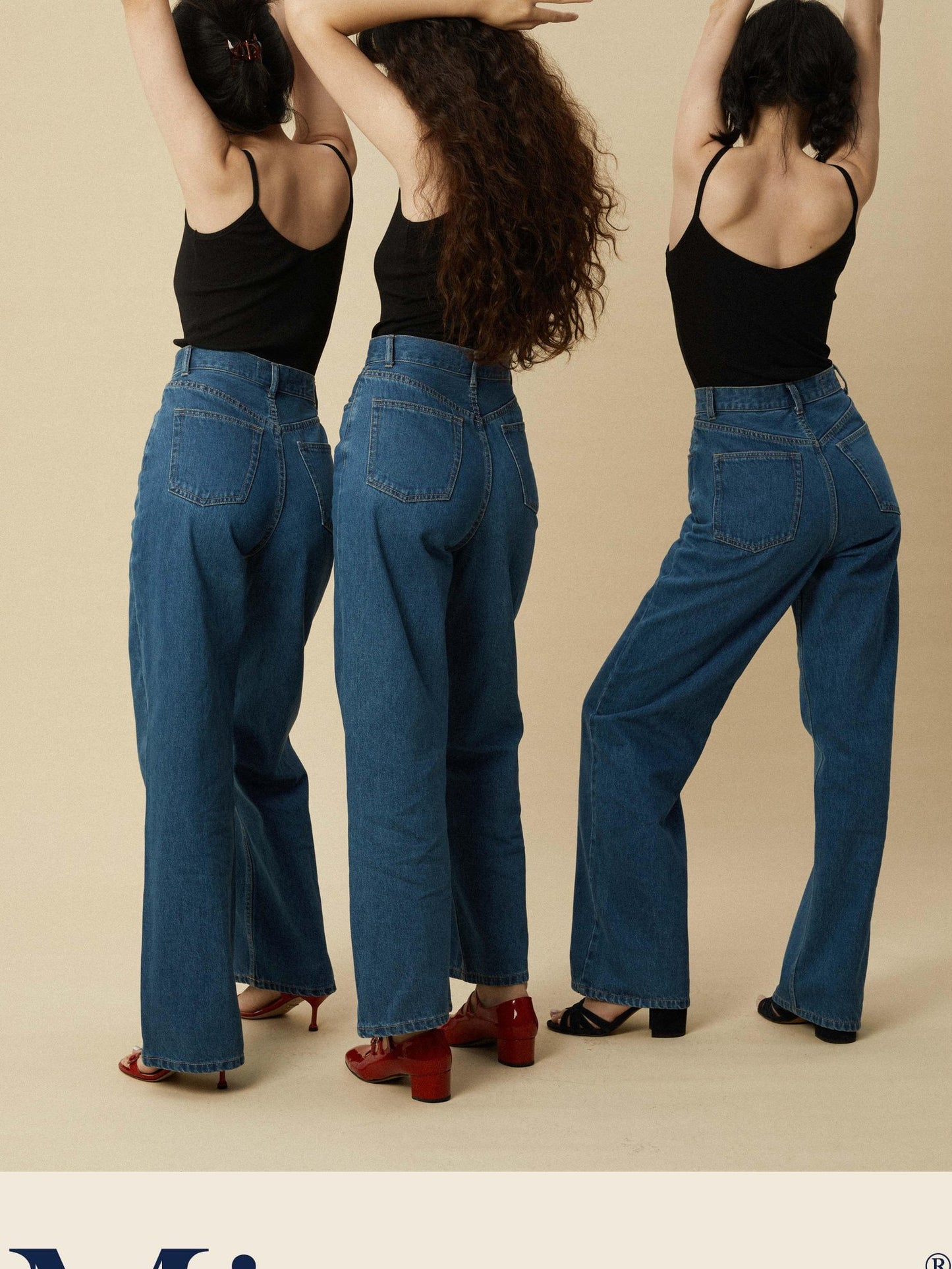 Miroment High Waist Vintage Straight Leg Non Stretch Cotton Women Classic Denim Jeans