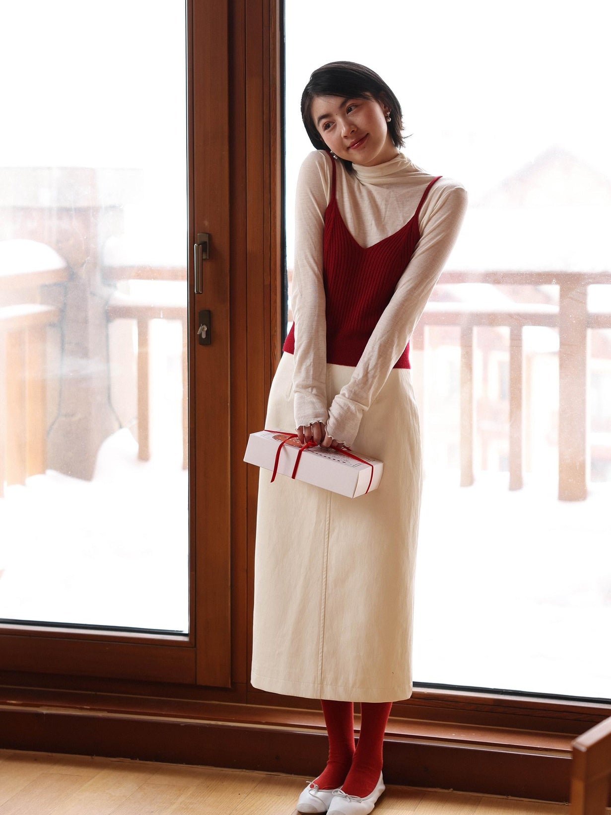 Miroment Stain Resistant Vintage High Waist Pu Zipper Straight Women Commute Midi Skirt