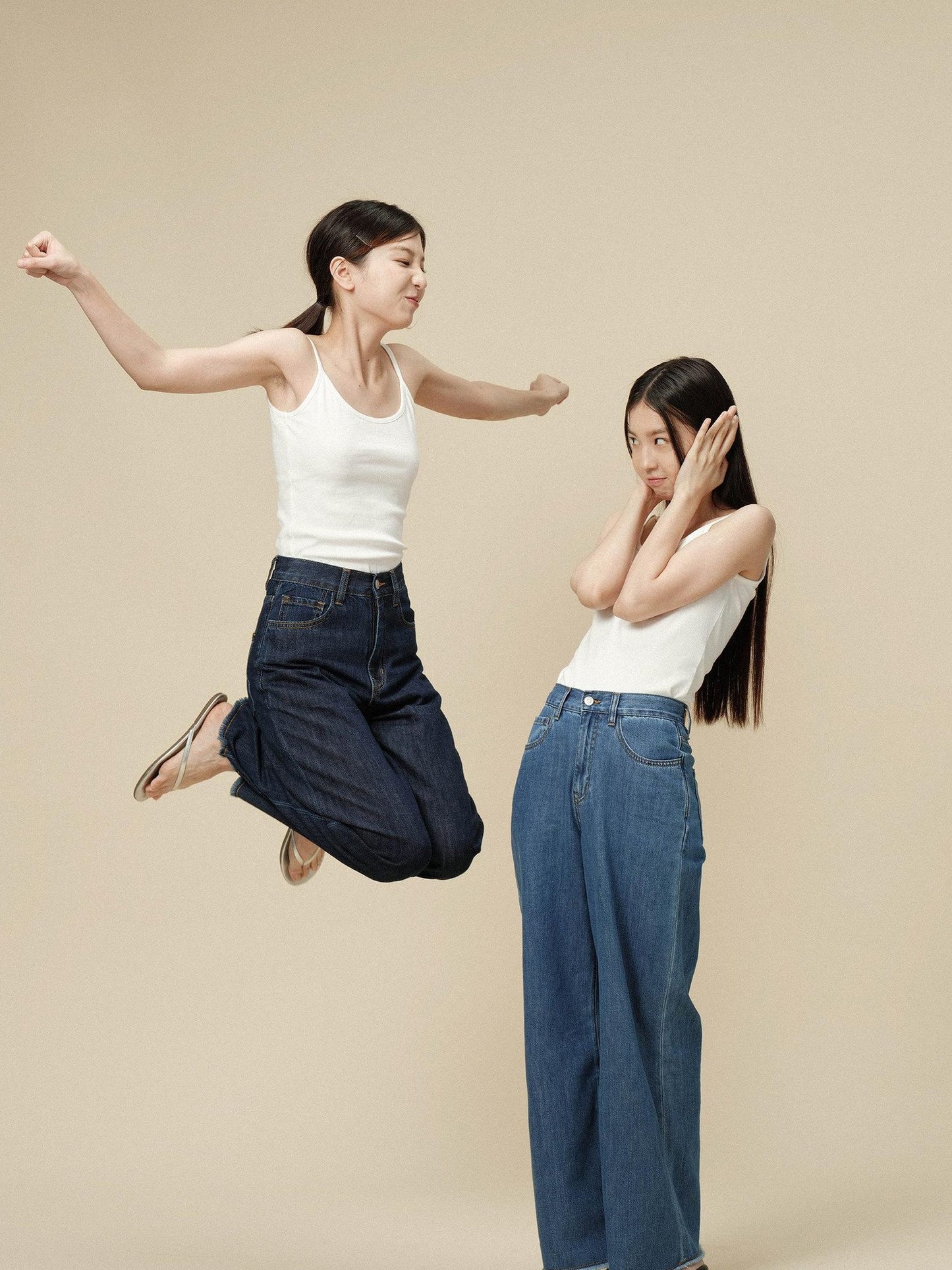 Miroment High Waist Straight Leg Cotton Non Stretch Casual Women Classic Blue Denim Jeans
