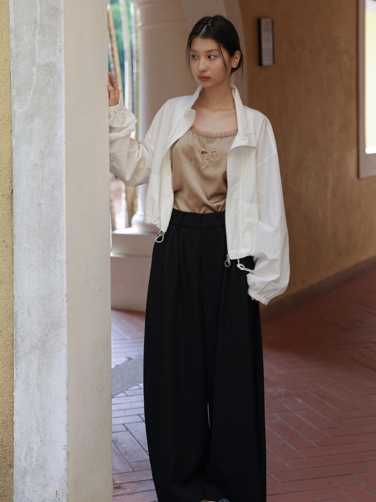 Miroment Stretch Mulberry Silk Versatile Loose Spaghetti Strap Women Cami Tops