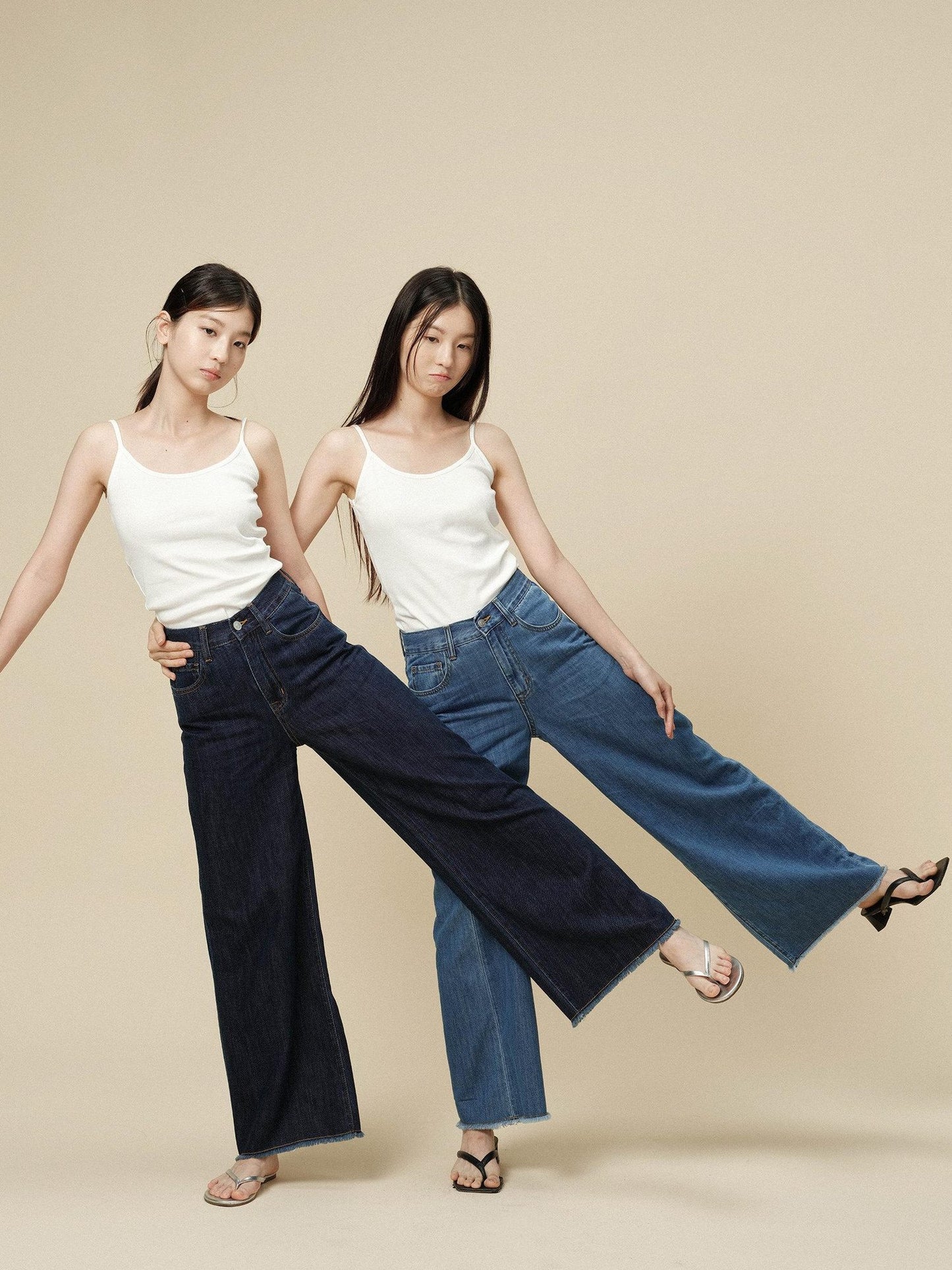 Miroment High Waist Straight Leg Cotton Non Stretch Casual Women Classic Blue Denim Jeans