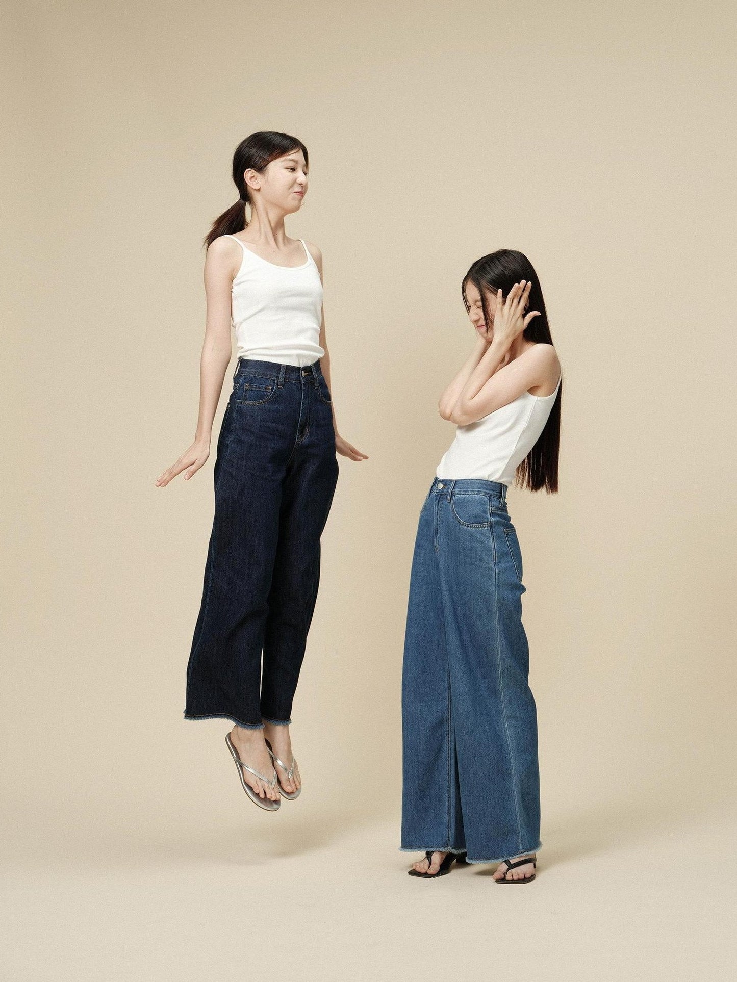 Miroment High Waist Straight Leg Cotton Non Stretch Casual Women Classic Blue Denim Jeans