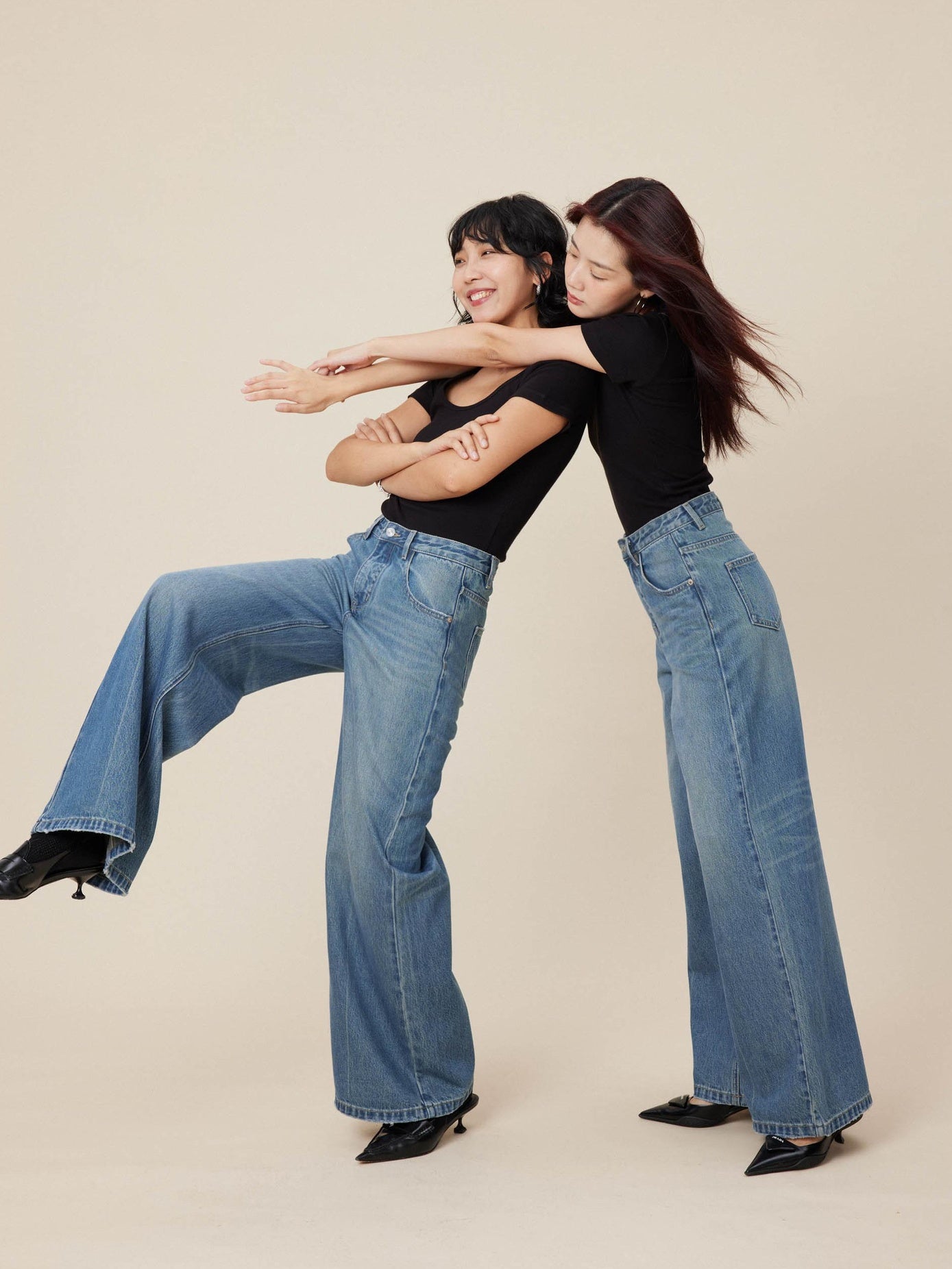 Miroment Vintage Distressed High Waist Loose Fit Cotton Women Classic Denim Jeans