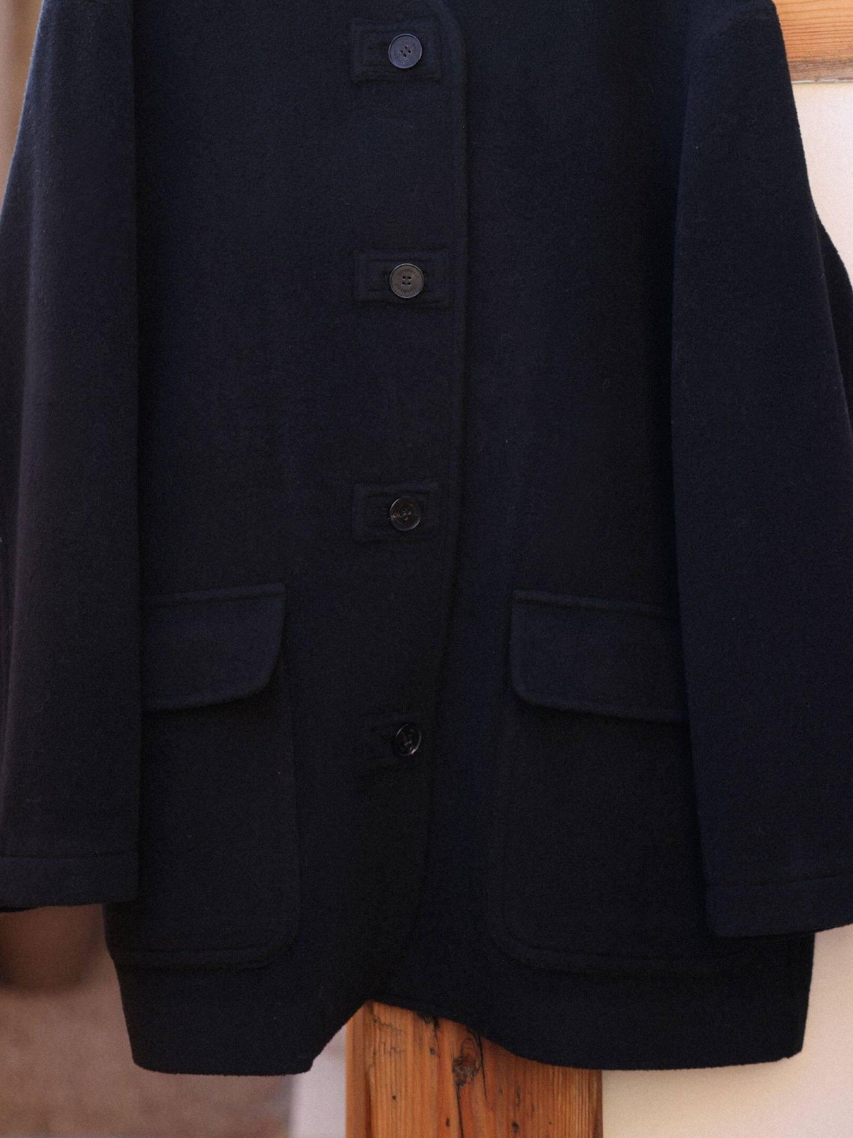Miroment Soft Wool Cashmere Blend Vintage Collarless Midlength Women Wool Coat