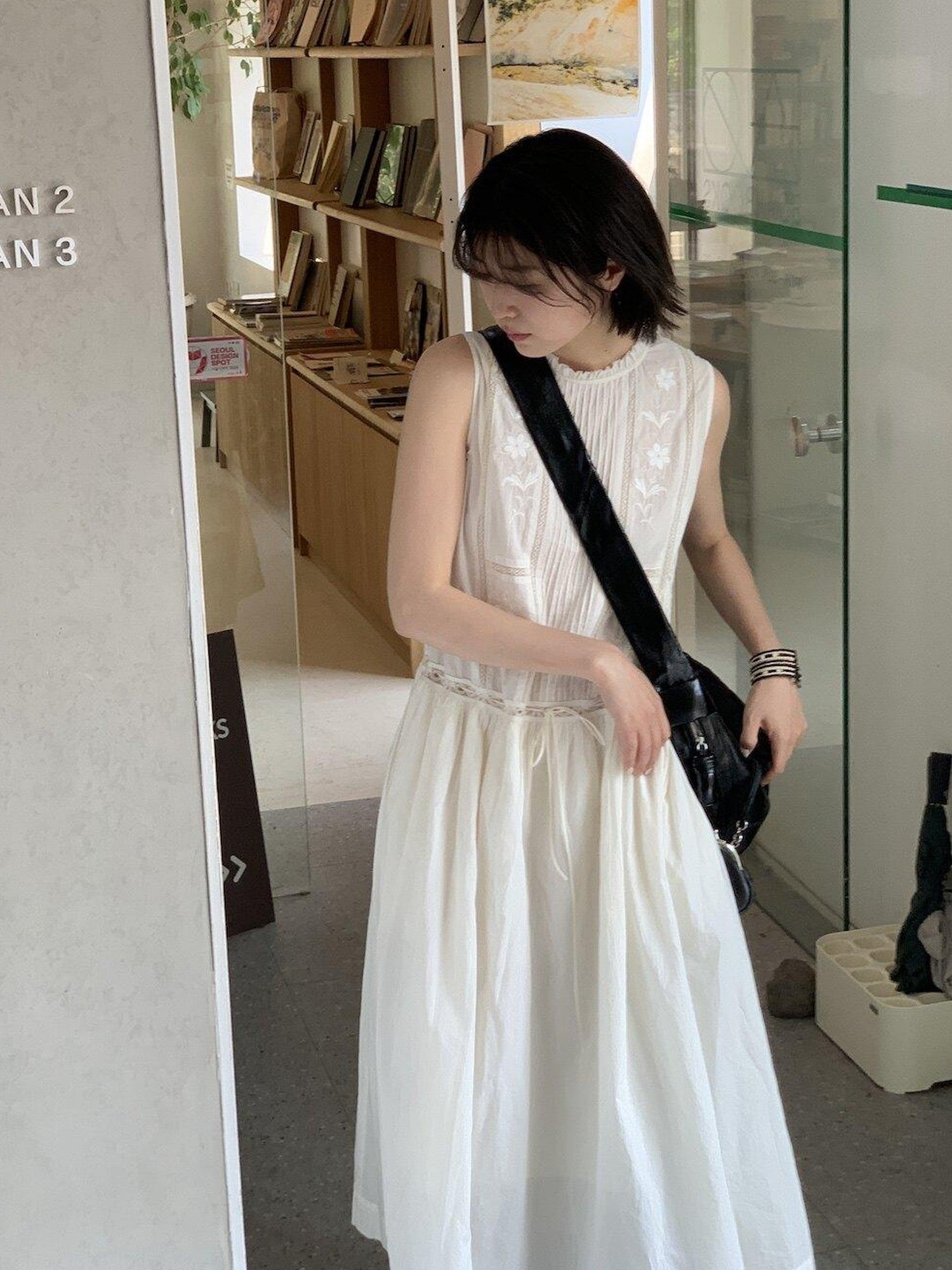 Miroment Pure Cotton Short Sleeve Elegant Patchwork Casual Everyday Maxi Dresses