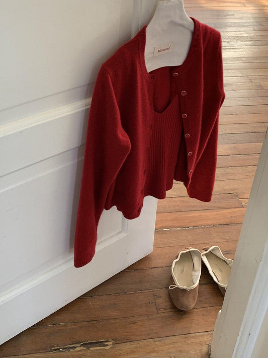 Miroment 100 Percent Cashmere Soft Cardigan Women Dreamy Red Blue Knit Sweaters