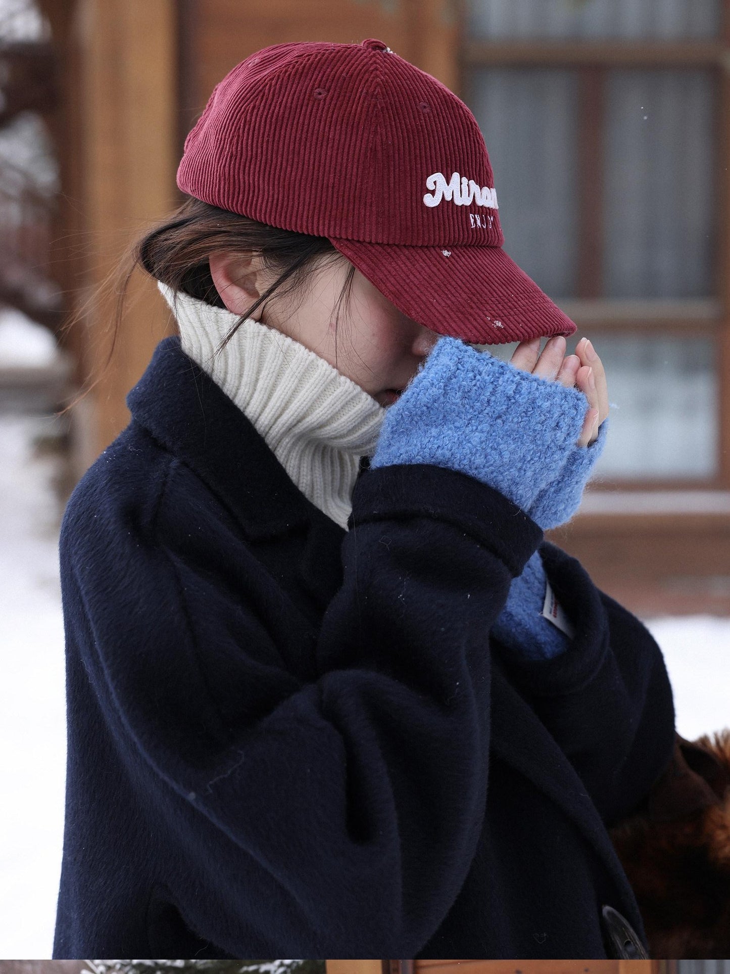 Miroment Soft Pure Wool Matching Gloves Set Classic Knit Unisex Scarves