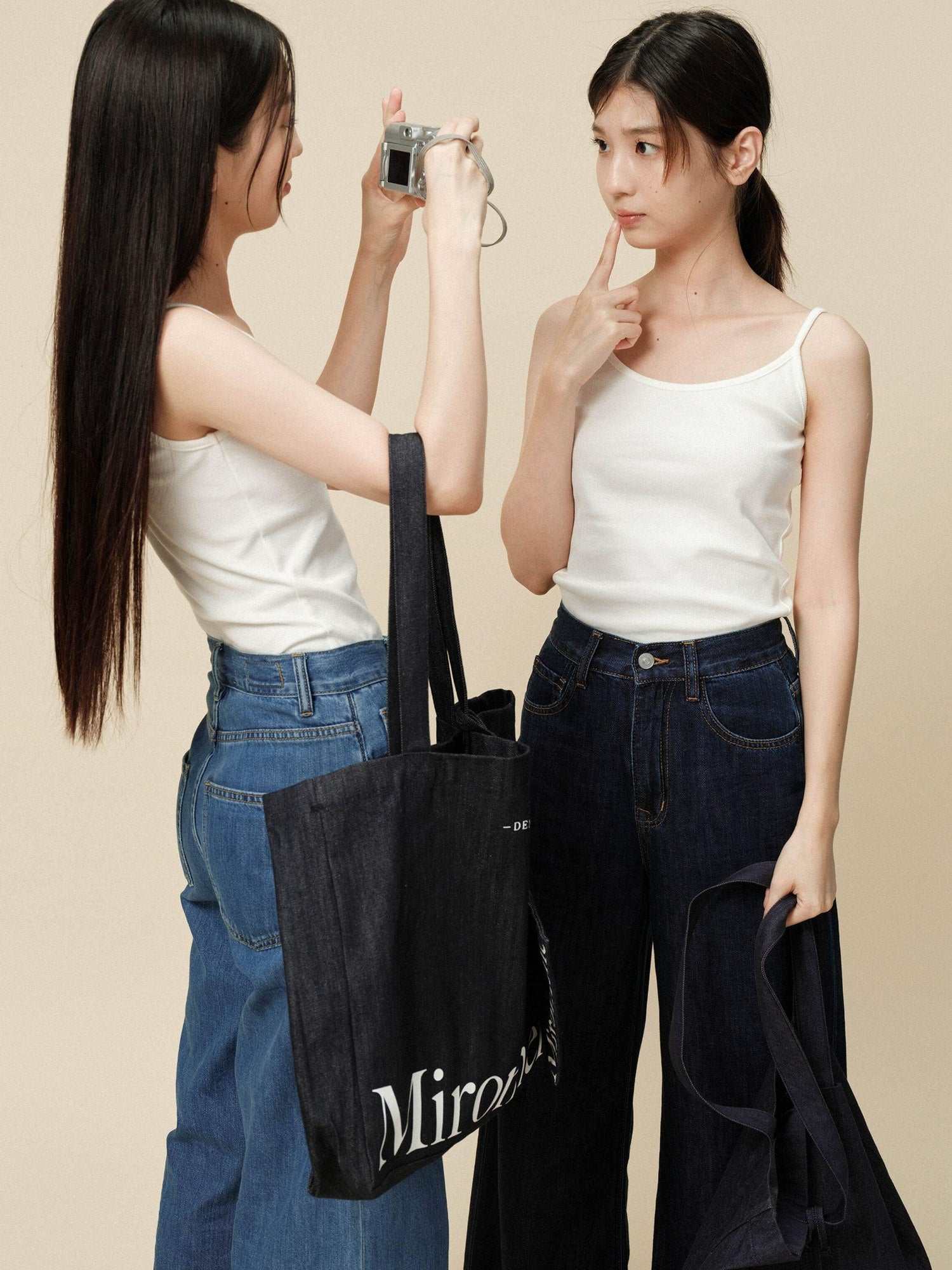 Miroment Indigo Open Top Casual Minimalist Shoulder Versatile Everyday Women'S Handbag