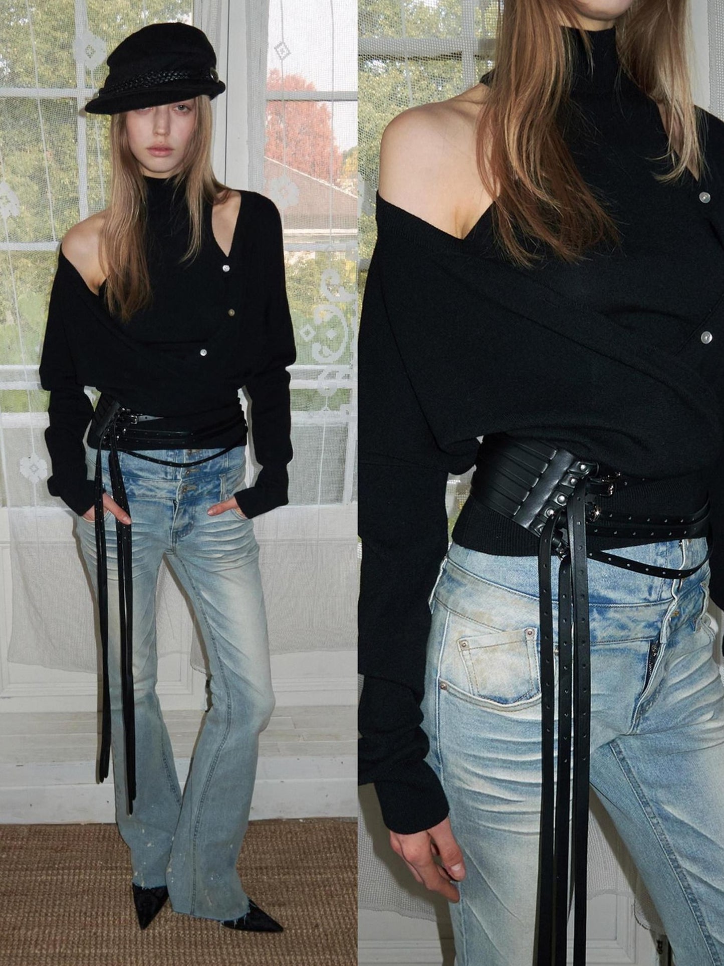 1JINN STUDIO Tassel Pu Leather Belt Metal Pin Buckle Elegant Women Fashion Accessory Belts