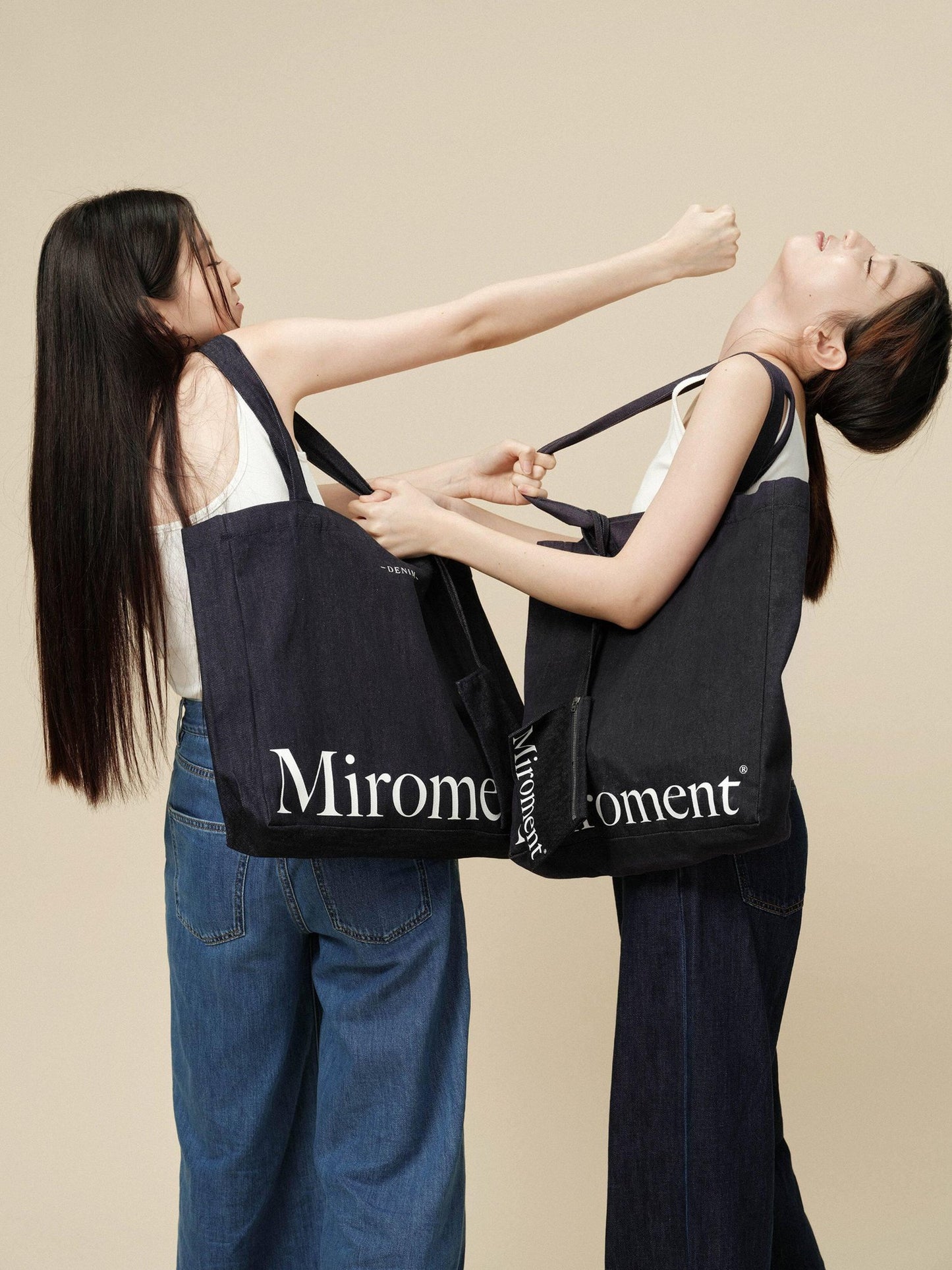 Miroment Indigo Open Top Casual Minimalist Shoulder Versatile Everyday Women'S Handbag